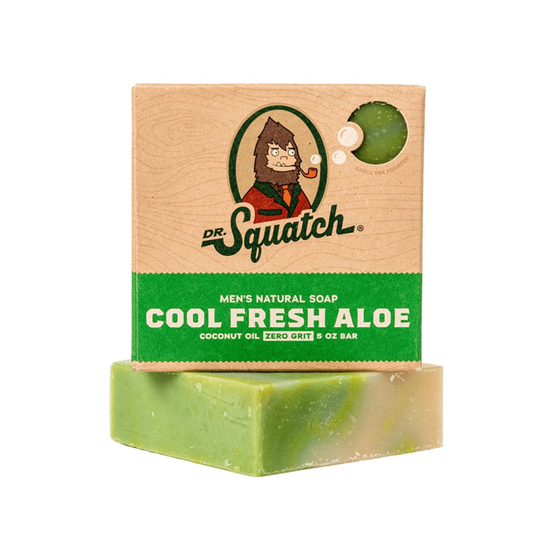 Cool Fresh Aloe Soap for Men - Naturally Refreshing Aloe Vera Soap for Men  with Organic Oils - Bar Handmade in USA by Dr. Squatch